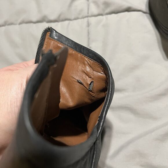 Lucky Brand Womens Booties Size 8.5M Black Salza Asymmetrical Suede Block Heel - Picture 8 of 10